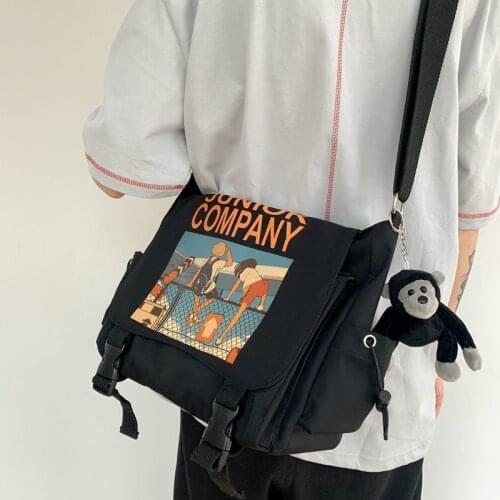 Shopper Fashion Anime Canvas Messenger Bag Neutral Casual Tote Female Shoulder Bag Crossbody Bags For Women Day Clutches Handbag