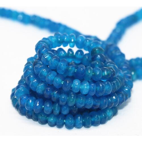 Fashion blue cute 2X4mm 4X6mm 5X8mm fashion chalcedony stone jades abacus Faceted loose Beads diy Jewelry making 15 inches B163