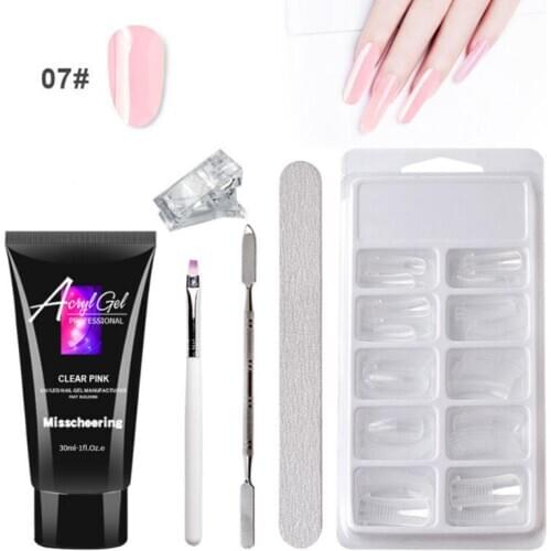 6Pcs/set Nail Extension Gel Kit Crystal Forms For Quick Building 30ml Nail Extension Gel Quick Liquid Jelly Gel Form Tool