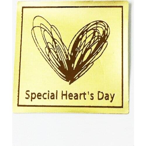 300 pcs/lot Gold 'special Heart Day' Label Sticker For DIY Hand Made Gift Present Cake Baking Sealing Stickers