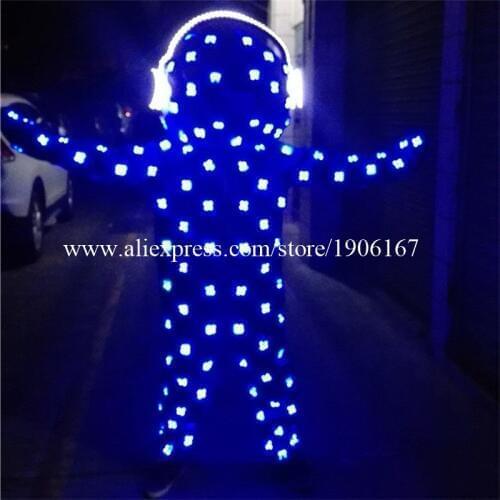 New Flashing Glowing LED Light Robot Suits Costume Dance Wear For Stage Show DHL Free Shipping