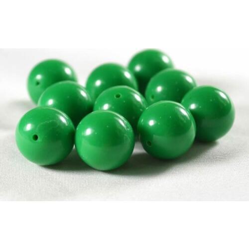 Wholesale 6.8.10.12.14mm Dk.Green Gumball Round Acrylic Spacer DIY Beads Solid Color AC-15