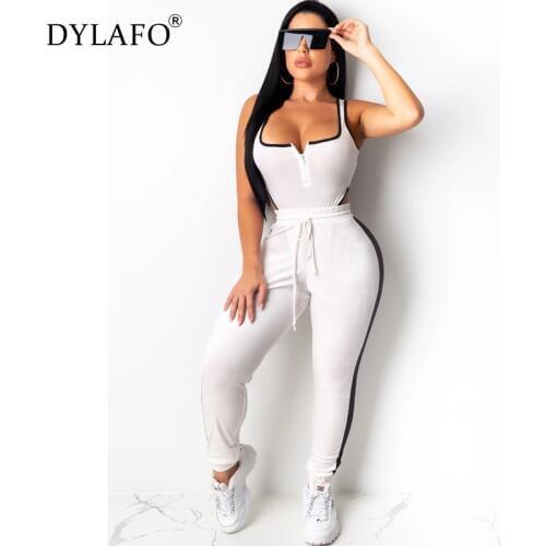 Autumn Winter Womens Set Velvet Bodysuit Pencil Pants Suit Two Piece Set Sexy Streetwear Casual Fashion Tracksuit Outfit S-2XL