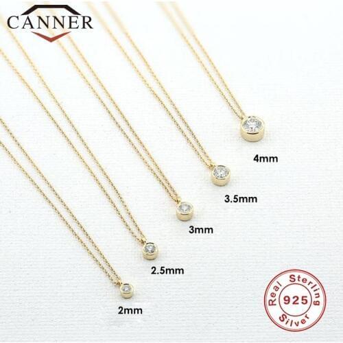 2/2.5/3/3.5/4mm Zircon 925 Sterling Silver Choker Necklace for Women Simple Temperament Gold Necklace Wedding Jewelry