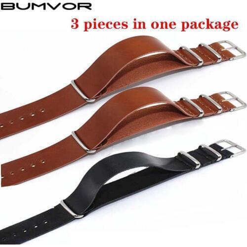 3PCS of High Quality PU Leather ZULU Strap Strap NATO Imitation Leather Strap Universal 18mm 20mm 22mm 24mm Watch Accessories