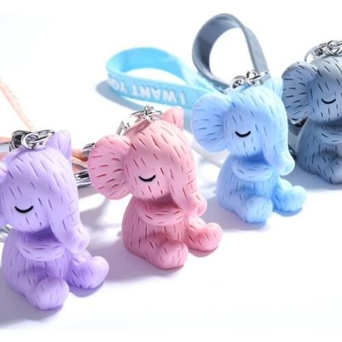Cartoon Creative Cute Little Elephant Anime Keychain Fashion Personality Fun Charm Pendant Key Chain Boys and Girls Bag Keychain