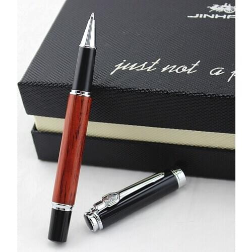 Jinhao Rollerball Pen black Refill, Natural Redwood Barrel Writing Gift Pen Business Office Home School Supplies