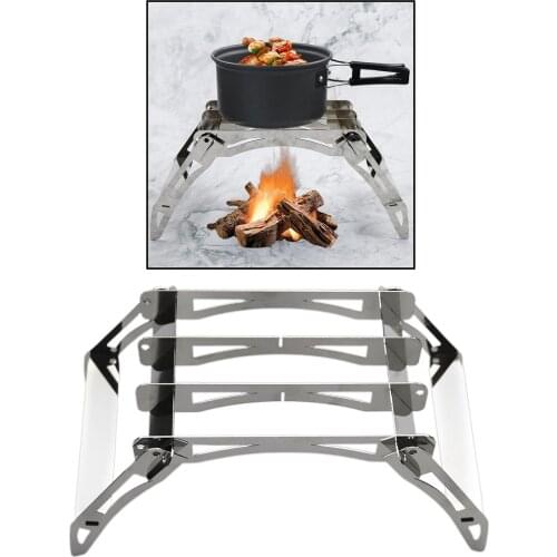 Detachable Outdoor Alcohol/Wood Stove Stand Pot Holder Rack, Burner Base, Trapezoid Shape