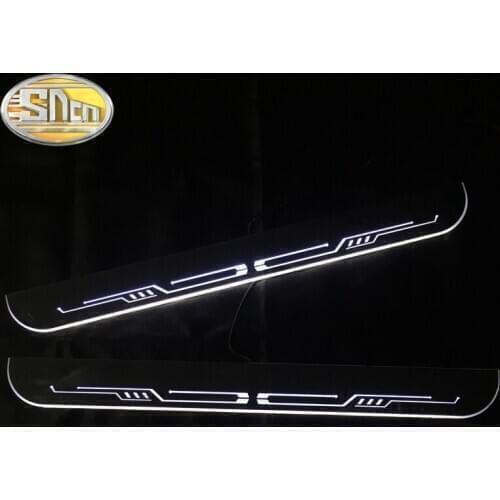 SNCN Waterproof Acrylic Moving LED Welcome Pedal Scuff Plate Pedal Door Sill Pathway Light For Toyota Hilux Vigo Revo Rocco