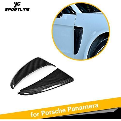 Dry Carbon Fiber Dry FRP Front Canard Vents Moulding Trims for Porsche Panamera 2017-2018 Sticker