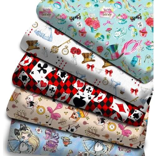 50*145cm Cartoon Printed Polyester Cotton Fabric for Tissue Sewing Quilting Fabrics Needlework Material DIY Handmade,c16087