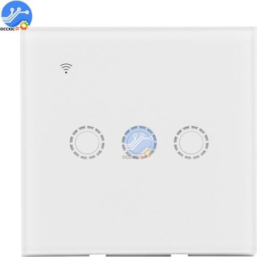 Tuya Smart Life Glass Panel 1/2/3 Gang Touch Switch Smart WiFi APP Touch Switch Panel Light Switch Socket Remote Control Light