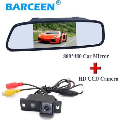 Water-proof IP 69K car parking camera+car mirror include ccd image lens+5"monitor for Audi A4L 2013~2014 / TT/ A5/ A6/Q5