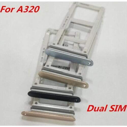 1PCS Dual SIM Card Tray Slot SD Card Holder Adapter Spare Parts For Samsung Galaxy A320 A3 2017