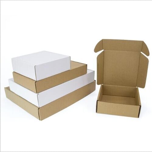 100PCS/lot Custom White 3 Layers Corrugated Paper Shipping Mailer Boxes Printed Logo Packaging Clothes Underwear Polo Shirt Box