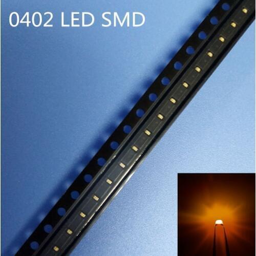 100pcs SMD LED Chip Yellow 0402 (1005) Surface Mount SMT Beads Light Emitting Diode LED Lamp
