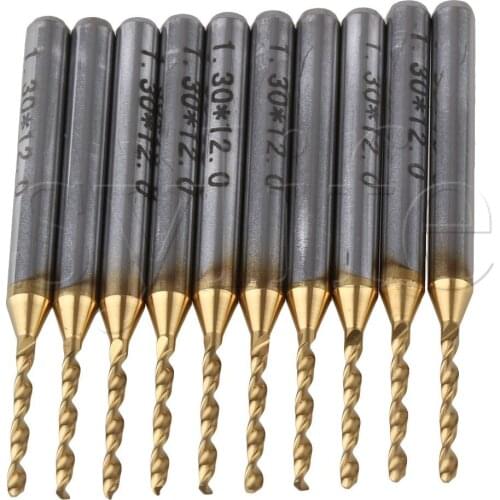10 x 1/8" Titanium Carbide Micro Drill Bit 1.3mm PCB Jewelry Rotary Milling Tool