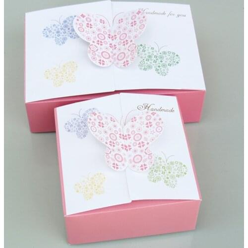11.4*11.4*5cm colorful butterfly decoration cake box biscuit packaging gift box 100piece\lot Free shipping