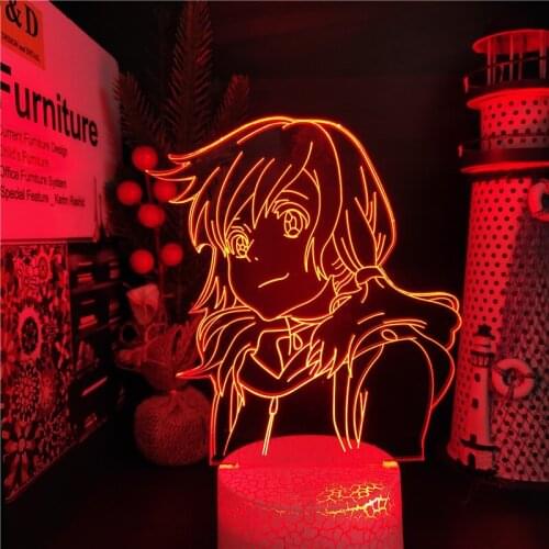 Weathering with You Hina Amano 3d Illusion Lamp Led Touch Sensor Night Light Colorful Bedroom Decor Nightlight Kids Manga Gift