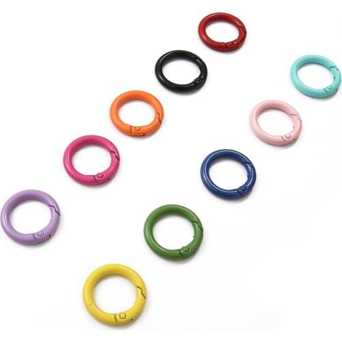 4Pcs/lot Metal Spring Gate O Ring Openable Round Carabiner Keychain Bag Clips Hook Dog Chain Buckles Connector for DIY Jewelry