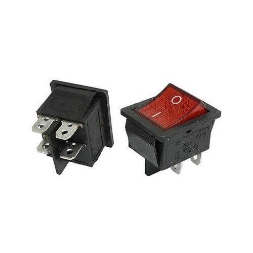 5 Pcs KCD4 DPST ON-OFF 4 Pin Rocker Boat Switch 15A/20A AC 250V/125V