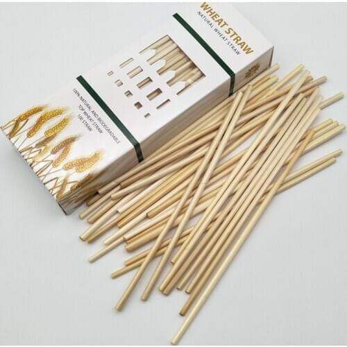 800Pcs Wheat Straw Disposable Straws For Milk Tea Shop Bar Household Disposable Straw Portable Drinkware Accessories