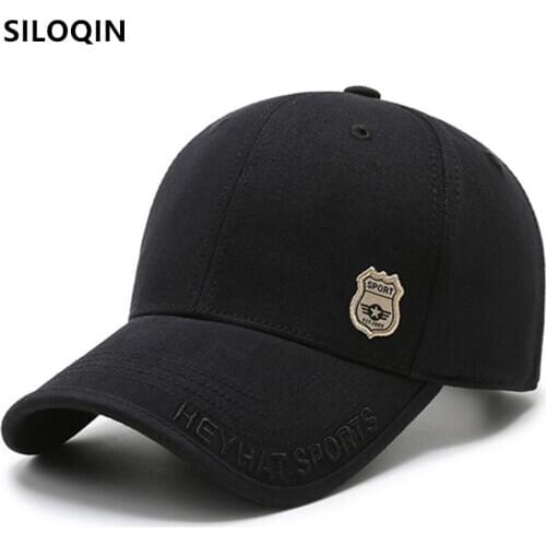 SILOQIN Snapback Cap Cotton Baseball Caps For Men Adjustable Size Simple Fashion Sports Hat New Spring Fishing Cap Tongue Cap