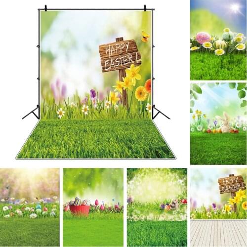 Easter Backgrounds For Photography Happy Easter Sunday Party Spring Flowers Polka Dot Light Bokeh Baby Newborn Photo Backdrops