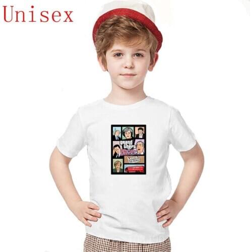 Grand Theft Brexit Britain Merkel Trump GTA Children TShirt fashion kids Tee shirt boy clothes size 14 or 16 boys girls clothes