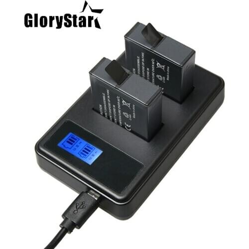 2Pcs Hero 6 7 Hero 5 Batteries+LCD Smart Display quantity of electricity Charger For GoPro Hero 7 5 6 Black Action Acceessories