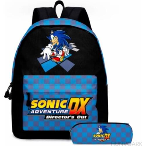 Fashion Cute SONIC RACING Casual Backpack Women Men Laptop Backpack Teenagers School Bags Kids Book Bags Cartoon Travel Rucksack
