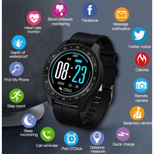 2021 Men New Smart Watch Full Screen Touch IP68 Waterproof Heart Rate Blood Pressure Monitor Women Smartwatch For IOS Android