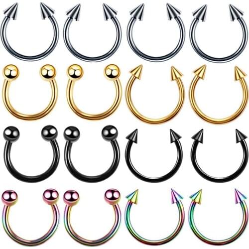 One Anti-rust Steel C-ring Nose Ring Horseshoe Ring Earrings Body Puncture Fashionable Exquisite Jewelry Nose Ring in Stock