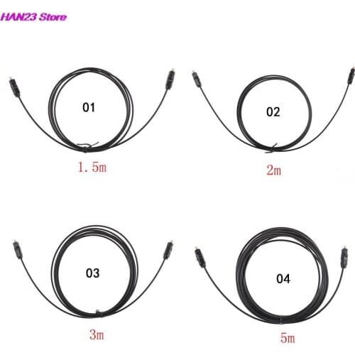 New 1.5m 2m 3m 5m Digital Audio Optical Fiber Cable Toslink SPDIF Cord PVC For DVD VCR Player HI-FI Speaker