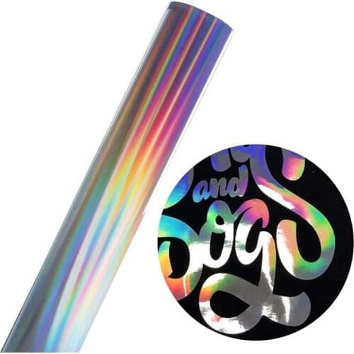 Heat Transfer vinyl Iron On Transfer Hologram HTV Vinyl Roll For Clothes 50cm Width Heat Press Film Easy Cut And Weed Wholesale