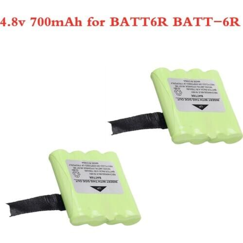 4.8V 700MAH NI-MH Rechargeable Battery for Midland BATT6R BATT-6R 2 Way Radio Battery 2pcs