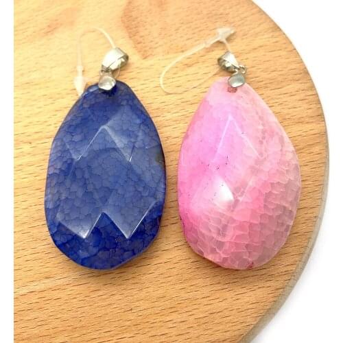 1pc /pack Natural Agate Pendants Fashion Semi-precious Stone Section Irregular Shape DIY for Making Necklace Bracelets 30x50mm