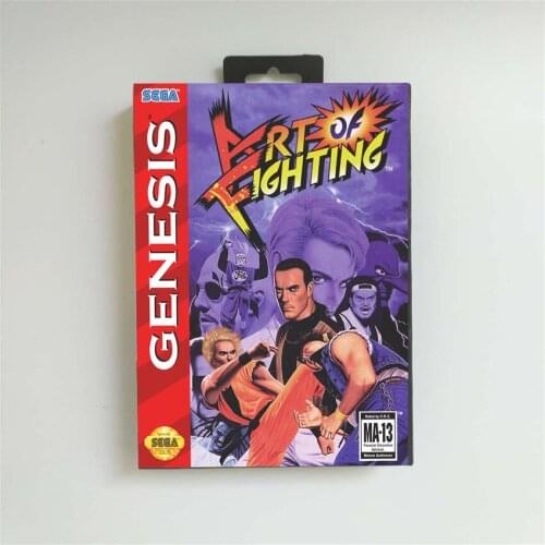 Art of Fighting - USA Cover With Retail Box 16 Bit MD Game Card for Sega Megadrive Genesis Video Game Console