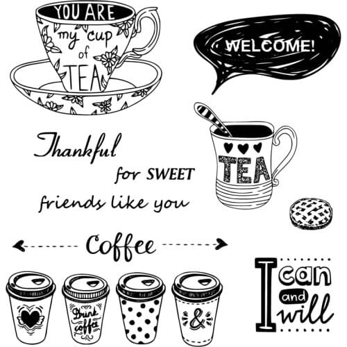 AZSG Various Coffee Cups Clear Stamps For DIY Scrapbooking Decorative Card Making Crafts Fun Decoration Supplies