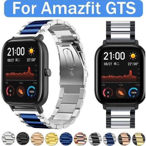 New 20/22mm Metal Wrist Band for Amazfit GTS Watch Stainless Steel Watchband Bracelet for Huami Amazfit Watch Strap Accessories