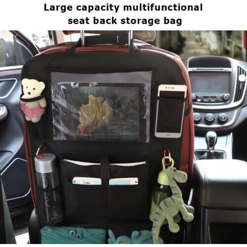 S/L Car Backseat Organizer Multi Storage Pocket Tablet Holder Kick Mats Seat Back Protector Auto Stowing Tidying Accessories New