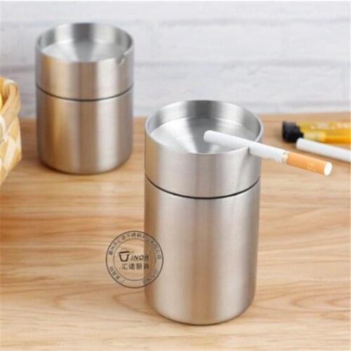 Detachable Stainless Steel Ashtray Creative With Lid Windproof Car Ashtray Fashion Business Gift Send Boyfriend Home Decoration