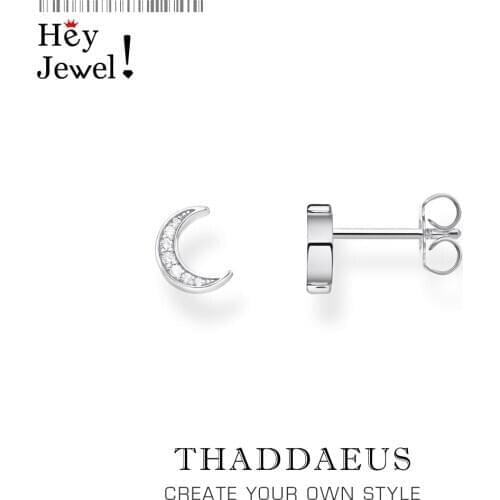 Ear Studs Crescen Moon,Europe Timeless Jewerly For Women,2020 Summer New Trendy Symbolic Motif Gift in 925 Sterling Silver