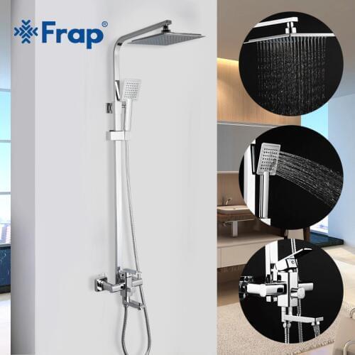 FRAP Shower Faucets high quality with ABS shower head bath shower mixer set for bathroom chrome shower faucet tapsmodern style