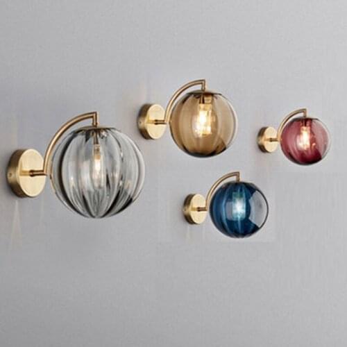 Modern Glass Ball G9 Wall Sconce Light Fixture Nordic Gold Bedside Indoor Living Room Lighting Luminaire Home Decoration Hallway