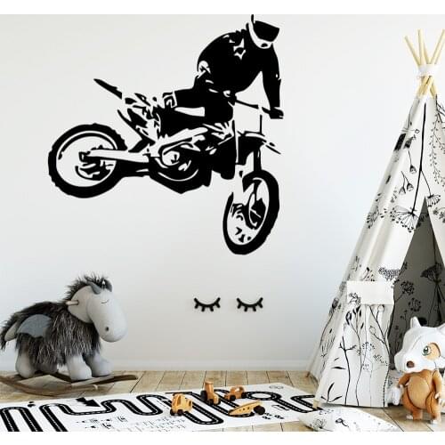 Fashion Bike Motocycle Wall Stickers For Kids Room Wall Decals Home Decor Moto Sticker Wallpaper Bike adesivo pared moto
