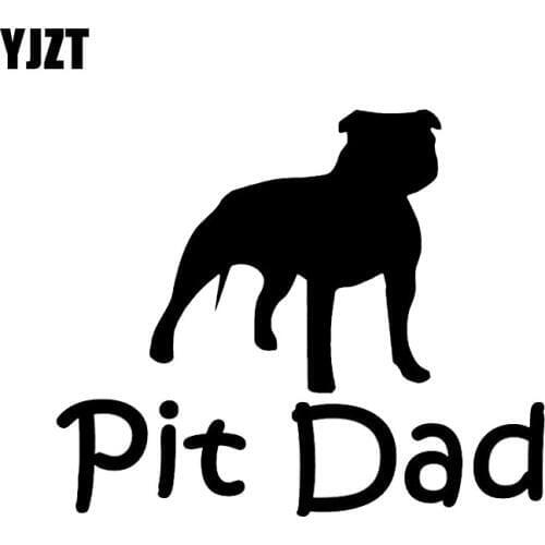 YJZT 15.4CM*12.8CM Animal PIT DAD Vinyl Decoration Car Sticker Black/Silver C2-3083