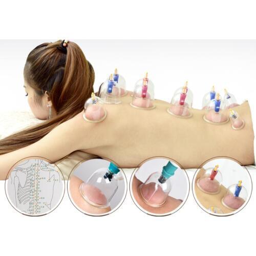 Vacuum cupping device 12/24/32/40 cans household pumping set thicken cups body massage blood circulation