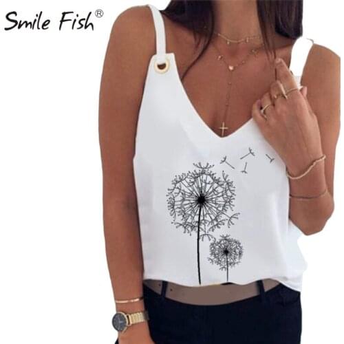 2XL Plus Size Office Lady Boho Sundress V-Neck Sexy Pineapple Letter Printed Blouse Sleeveless 2020 Summer Women Blouse G1688