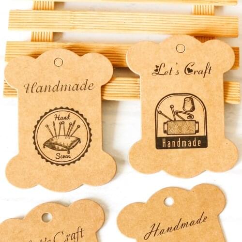10pcs ZAKKA Handmade Kraft Thread Bobbins Spool Thick Cardboard Stitch Storage Holder Organizer Sewing Tools Garment Tag